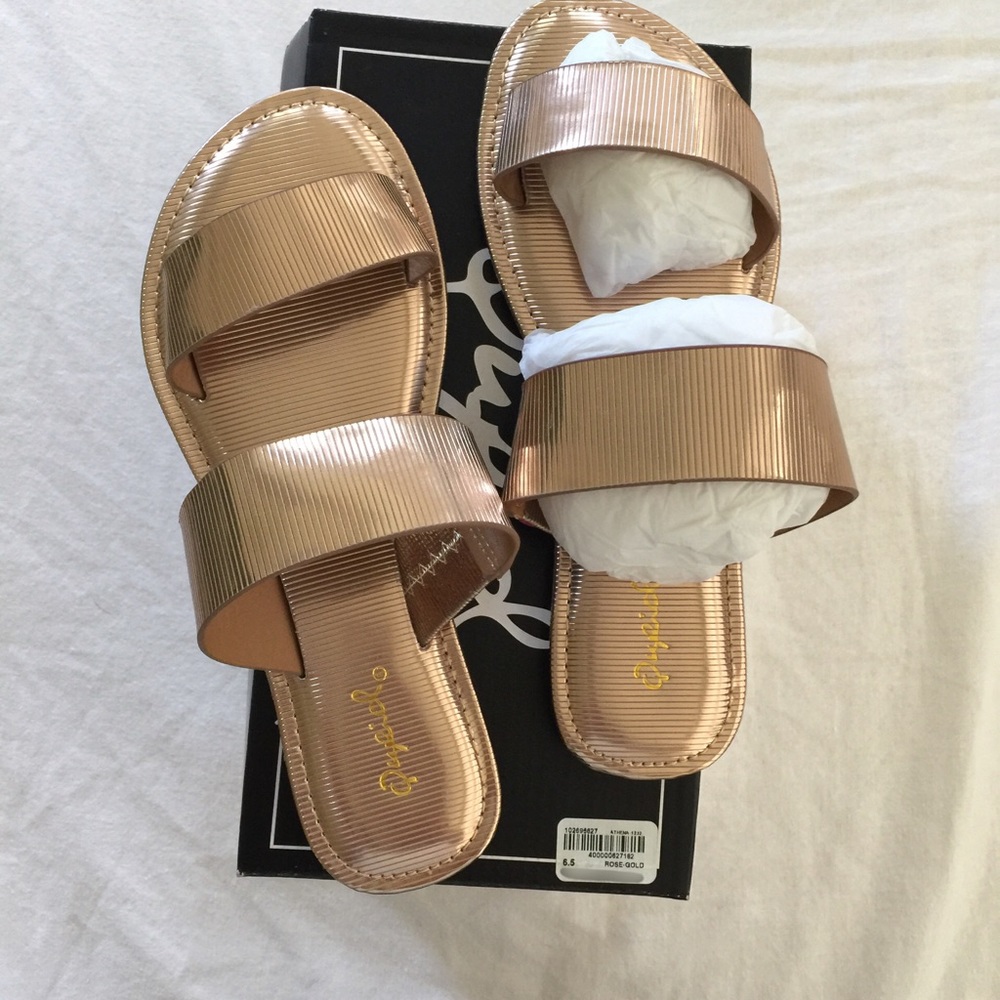 Rose Gold Double Strap Sandal